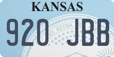 KS license plate 920JBB