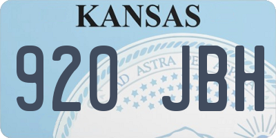 KS license plate 920JBH