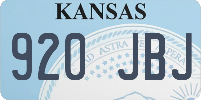 KS license plate 920JBJ