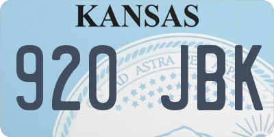 KS license plate 920JBK