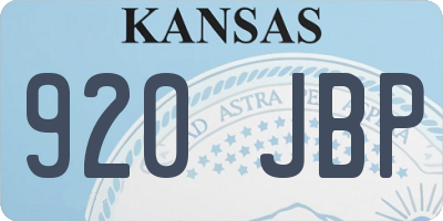 KS license plate 920JBP