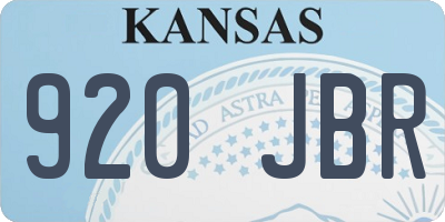 KS license plate 920JBR