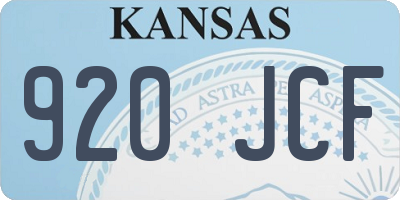 KS license plate 920JCF