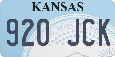 KS license plate 920JCK