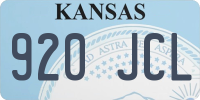 KS license plate 920JCL