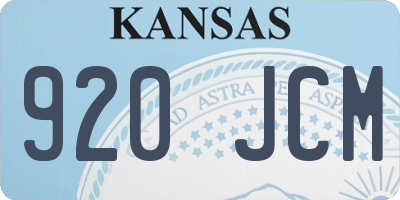 KS license plate 920JCM