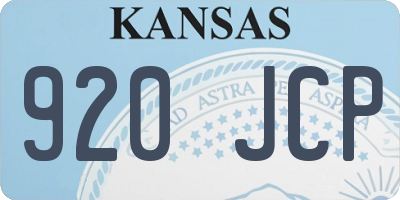 KS license plate 920JCP