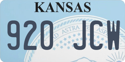 KS license plate 920JCW