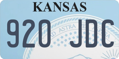 KS license plate 920JDC