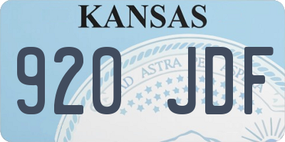 KS license plate 920JDF