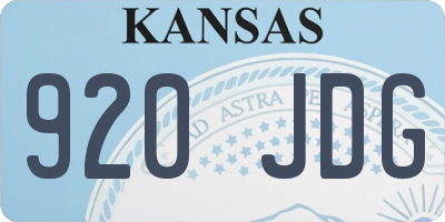 KS license plate 920JDG