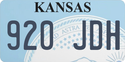 KS license plate 920JDH