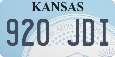 KS license plate 920JDI