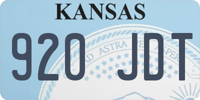 KS license plate 920JDT