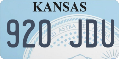 KS license plate 920JDU