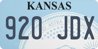 KS license plate 920JDX