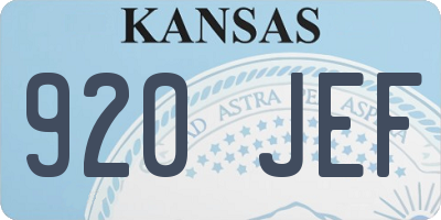 KS license plate 920JEF