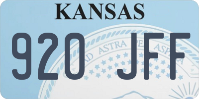 KS license plate 920JFF