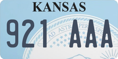 KS license plate 921AAA