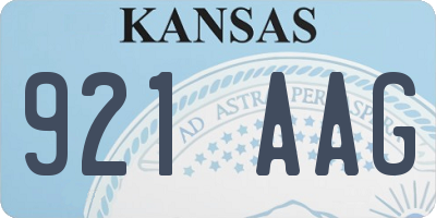 KS license plate 921AAG