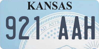 KS license plate 921AAH