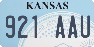 KS license plate 921AAU