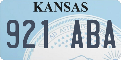 KS license plate 921ABA