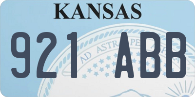 KS license plate 921ABB