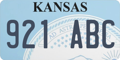 KS license plate 921ABC