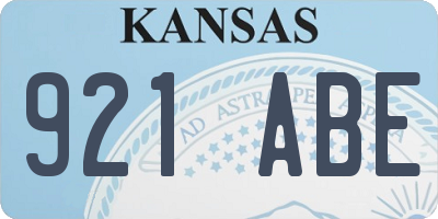 KS license plate 921ABE