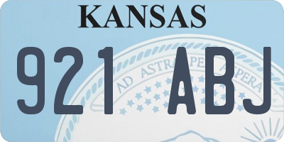 KS license plate 921ABJ