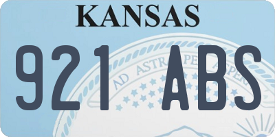KS license plate 921ABS