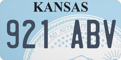 KS license plate 921ABV