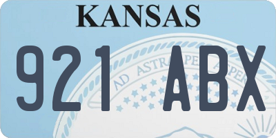 KS license plate 921ABX
