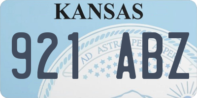 KS license plate 921ABZ