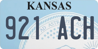 KS license plate 921ACH