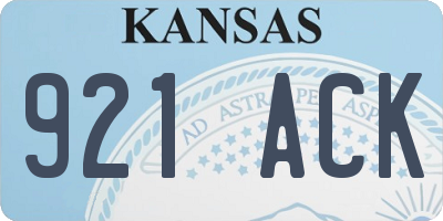 KS license plate 921ACK