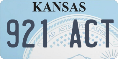 KS license plate 921ACT