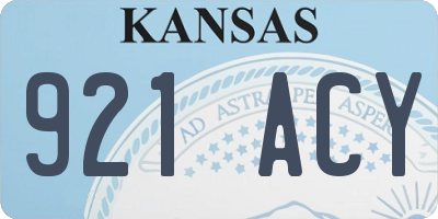 KS license plate 921ACY