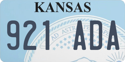 KS license plate 921ADA