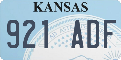 KS license plate 921ADF
