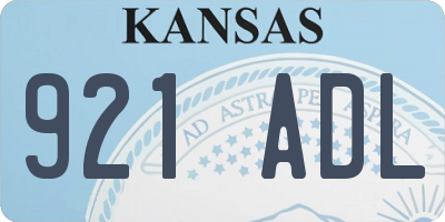 KS license plate 921ADL
