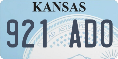 KS license plate 921ADO