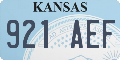 KS license plate 921AEF