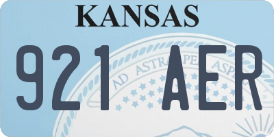 KS license plate 921AER