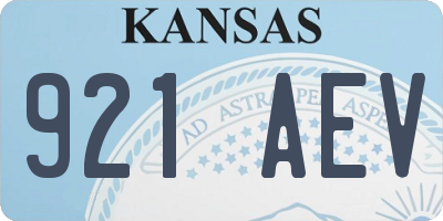 KS license plate 921AEV