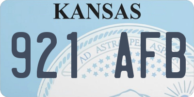 KS license plate 921AFB