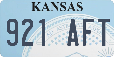 KS license plate 921AFT
