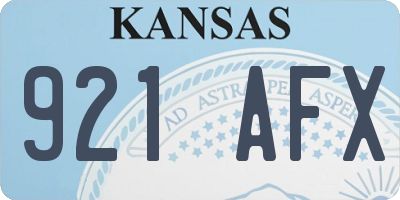 KS license plate 921AFX