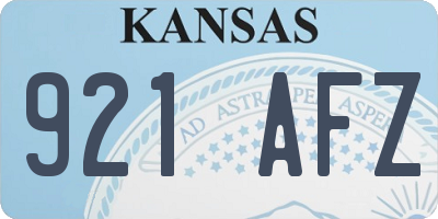 KS license plate 921AFZ